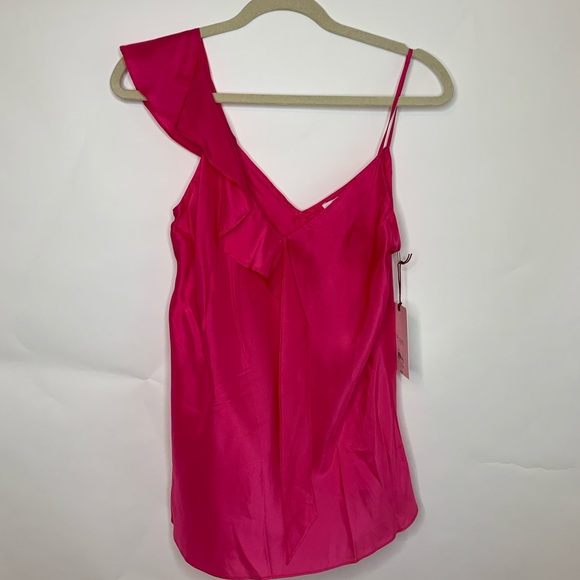 Lewit Pink Rouge Ruffle Silk Camisole - Picture 4 of 8